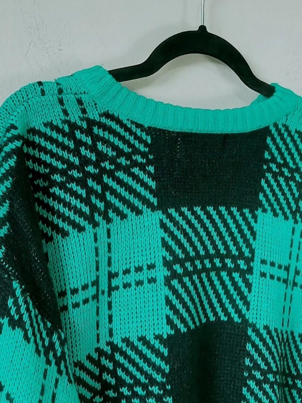 Vintage Men Preppy Plaid Sweater Medium 80s Heritage Edgy Dad Coastal Pullover
